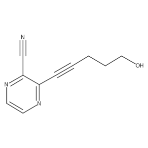 3-(5-Hydroxypent-1-yn-1-yl)pyrazine-2-carbonitrile结构式