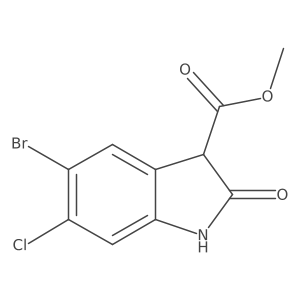 methyl 5-bromo-6-chloro-2-oxo-2,3-dihydro-1H-indole-3-carboxylate结构式