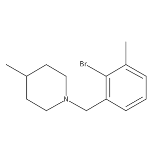 1-[(2-Bromo-3-methylphenyl)methyl]-4-methylpiperidine Structure