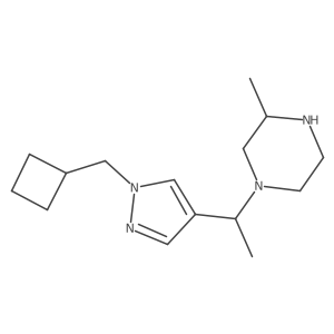 1-{1-[1-(cyclobutylmethyl)-1H-pyrazol-4-yl]ethyl}-3-methylpiperazine结构式