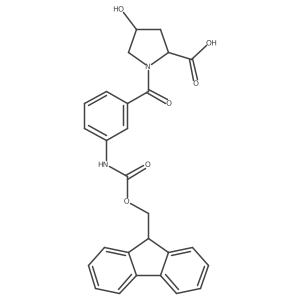 (2R,4R)-1-[3-({[(9H-fluoren-9-yl)methoxy]carbonyl}amino)benzoyl]-4-hydroxypyrrolidine-2-carboxylic acid结构式
