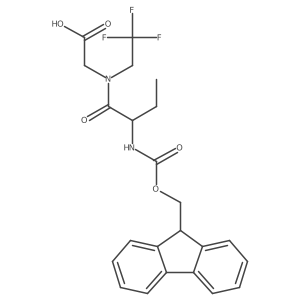 2-[(2R)-2-({[(9H-fluoren-9-yl)methoxy]carbonyl}amino)-N-(2,2,2-trifluoroethyl)butanamido]acetic acid结构式