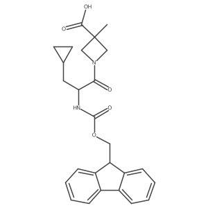 1-[3-cyclopropyl-2-({[(9H-fluoren-9-yl)methoxy]carbonyl}amino)propanoyl]-3-methylazetidine-3-carboxylic acid结构式