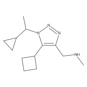{[5-cyclobutyl-1-(1-cyclopropylethyl)-1H-1,2,3-triazol-4-yl]methyl}(methyl)amine Structure