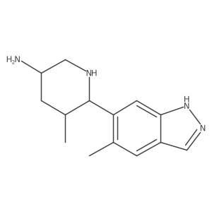 5-methyl-6-(5-methyl-1H-indazol-6-yl)piperidin-3-amine Structure