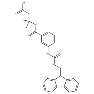 3-{[6-({[(9H-fluoren-9-yl)methoxy]carbonyl}amino)pyridin-2-yl]formamido}-3-methylbutanoic acid结构式