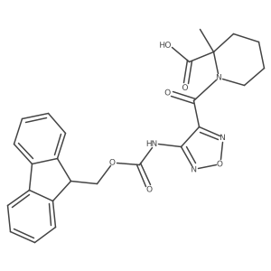 1-[4-({[(9H-fluoren-9-yl)methoxy]carbonyl}amino)-1,2,5-oxadiazole-3-carbonyl]-2-methylpiperidine-2-carboxylic acid Structure