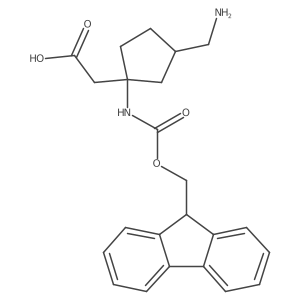 2-[3-(aminomethyl)-1-({[(9H-fluoren-9-yl)methoxy]carbonyl}amino)cyclopentyl]acetic acid结构式