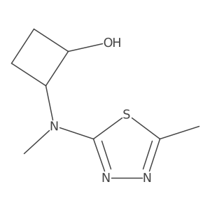 2-[Methyl(5-methyl-1,3,4-thiadiazol-2-yl)amino]cyclobutan-1-ol Structure