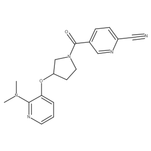 5-(3-{[2-(Dimethylamino)pyridin-3-yl]oxy}pyrrolidine-1-carbonyl)pyridine-2-carbonitrile Structure