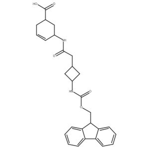 rac-(1R,5S)-5-{2-[3-({[(9H-fluoren-9-yl)methoxy]carbonyl}amino)cyclobutyl]acetamido}cyclohex-3-ene-1-carboxylic acid Structure