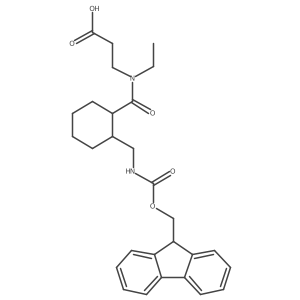 rac-3-{N-ethyl-1-[(1R,2S)-2-[({[(9H-fluoren-9-yl)methoxy]carbonyl}amino)methyl]cyclohexyl]formamido}propanoic acid结构式