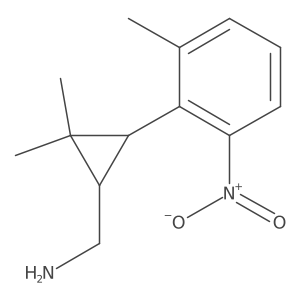 rac-[(1R,3R)-2,2-dimethyl-3-(2-methyl-6-nitrophenyl)cyclopropyl]methanamine结构式