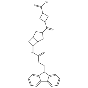 rac-1-[(1R,5R,6S)-6-({[(9H-fluoren-9-yl)methoxy]carbonyl}amino)bicyclo[3.2.0]heptane-3-carbonyl]azetidine-3-carboxylic acid Structure