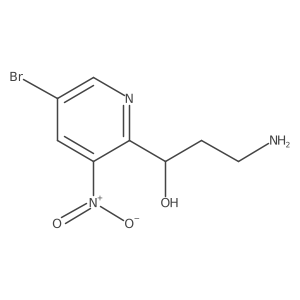 3-Amino-1-(5-bromo-3-nitropyridin-2-yl)propan-1-ol结构式