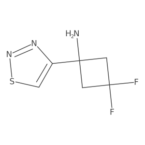 3,3-Difluoro-1-(1,2,3-thiadiazol-4-yl)cyclobutan-1-amine Structure