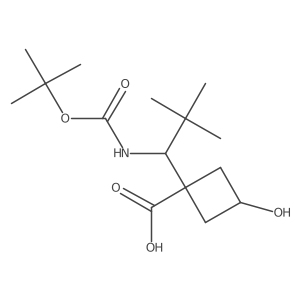 1-(1-{[(Tert-butoxy)carbonyl]amino}-2,2-dimethylpropyl)-3-hydroxycyclobutane-1-carboxylic acid结构式