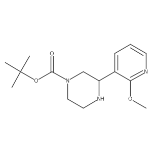 Tert-butyl 3-(2-methoxypyridin-3-yl)piperazine-1-carboxylate结构式