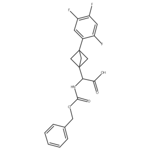 2-(Phenylmethoxycarbonylamino)-2-[3-(2,4,5-trifluorophenyl)-1-bicyclo[1.1.1]pentanyl]acetic acid Structure