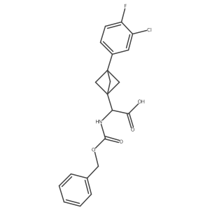 2-[3-(3-Chloro-4-fluorophenyl)-1-bicyclo[1.1.1]pentanyl]-2-(phenylmethoxycarbonylamino)acetic acid Structure