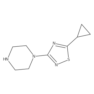 1-(5-Cyclopropyl-1,2,4-thiadiazol-3-yl)piperazine结构式