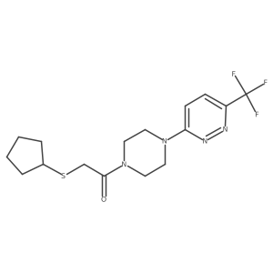 2-(Cyclopentylsulfanyl)-1-{4-[6-(trifluoromethyl)pyridazin-3-yl]piperazin-1-yl}ethan-1-one Structure