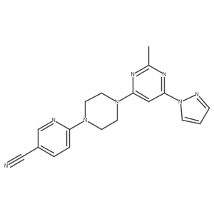 6-{4-[2-methyl-6-(1H-pyrazol-1-yl)pyrimidin-4-yl]piperazin-1-yl}pyridine-3-carbonitrile结构式