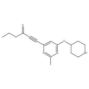 Ethyl 3-[2-methyl-6-(piperidin-4-yloxy)pyrimidin-4-yl]prop-2-ynoate结构式