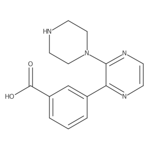 3-[3-(Piperazin-1-yl)pyrazin-2-yl]benzoic acid Structure