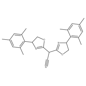 2,2-Bis((S)-4-mesityl-4,5-dihydrooxazol-2-yl)acetonitrile结构式