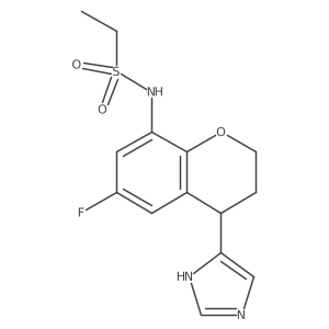 N-[6-Fluoro-3,4-dihydro-4-(1H-imidazol-5-yl)-2H-1-benzopyran-8-yl]ethanesulfonamide结构式