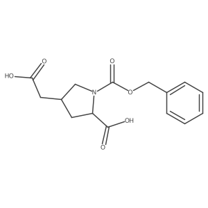 (2S,4R)-1-[(benzyloxy)carbonyl]-4-(carboxymethyl)pyrrolidine-2-carboxylic acid Structure