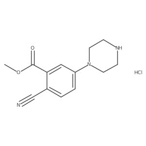 Methyl 2-cyano-5-(piperazin-1-yl)benzoate hydrochloride Structure