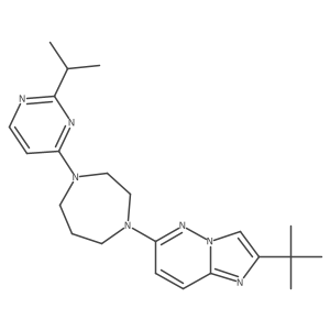1-{2-Tert-butylimidazo[1,2-b]pyridazin-6-yl}-4-[2-(propan-2-yl)pyrimidin-4-yl]-1,4-diazepane结构式