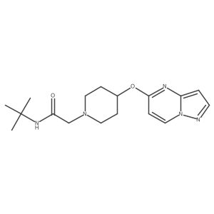 N-tert-butyl-2-(4-{pyrazolo[1,5-a]pyrimidin-5-yloxy}piperidin-1-yl)acetamide结构式