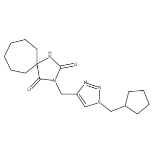 3-{[1-(cyclopentylmethyl)-1H-1,2,3-triazol-4-yl]methyl}-1,3-diazaspiro[4.6]undecane-2,4-dione Structure