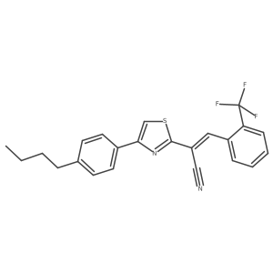 (Z)-2-(4-(4-butylphenyl)thiazol-2-yl)-3-(2-(trifluoromethyl)phenyl)acrylonitrile结构式