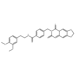 N-[2-(3,4-dimethoxyphenyl)ethyl]-4-({8-oxo-6-sulfanylidene-2H,5H,6H,7H,8H-[1,3]dioxolo[4,5-g]quinazolin-7-yl}methyl)benzamide Structure
