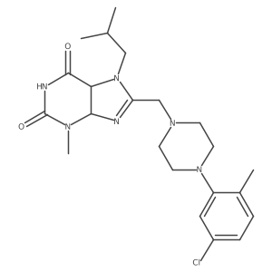 8-[[4-(5-Chloro-2-methylphenyl)piperazin-1-yl]methyl]-3-methyl-7-(2-methylpropyl)-4,5-dihydropurine-2,6-dione结构式