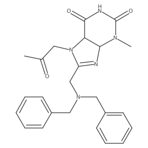 8-[(Dibenzylamino)methyl]-3-methyl-7-(2-oxopropyl)-4,5-dihydropurine-2,6-dione结构式