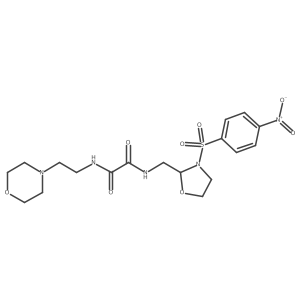 N1-(2-morpholinoethyl)-N2-((3-((4-nitrophenyl)sulfonyl)oxazolidin-2-yl)methyl)oxalamide结构式