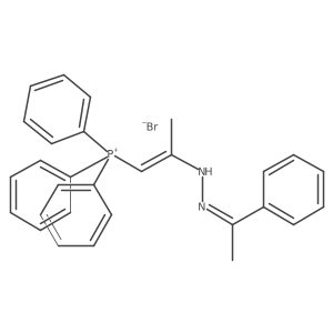 Triphenyl(2-(2-(1-phenylethylidene)hydrazinyl)prop-1-en-1-yl)phosphonium bromide Structure