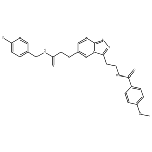 N-(2-(6-((2-((4-fluorobenzyl)amino)-2-oxoethyl)thio)-[1,2,4]triazolo[4,3-b]pyridazin-3-yl)ethyl)-4-methoxybenzamide结构式
