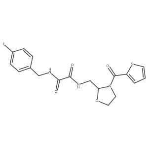 N''-(4-fluorobenzyl)-N-[[3-(2-thenoyl)oxazolidin-2-yl]methyl]oxamide Structure