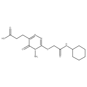 3-(4-Amino-3-((2-(cyclohexylamino)-2-oxoethyl)thio)-5-oxo-4,5-dihydro-1,2,4-triazin-6-yl)propanoic acid结构式