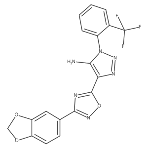 4-[3-(2H-1,3-benzodioxol-5-yl)-1,2,4-oxadiazol-5-yl]-1-[2-(trifluoromethyl)phenyl]-1H-1,2,3-triazol-5-amine结构式