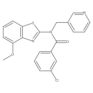3-chloro-N-(4-methoxybenzo[d]thiazol-2-yl)-N-(pyridin-3-ylmethyl)benzamide结构式