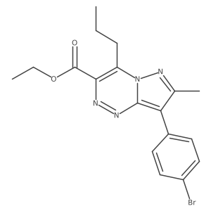 Ethyl 8-(4-bromophenyl)-7-methyl-4-propylpyrazolo[5,1-c][1,2,4]triazine-3-carboxylate结构式