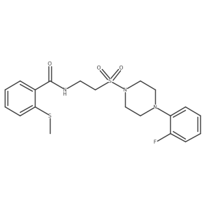N-(2-((4-(2-fluorophenyl)piperazin-1-yl)sulfonyl)ethyl)-2-(methylthio)benzamide结构式