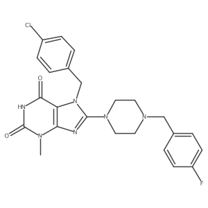 7-(4-chlorobenzyl)-8-(4-(4-fluorobenzyl)piperazin-1-yl)-3-methyl-1H-purine-2,6(3H,7H)-dione Structure